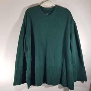 GAP Crewneck Rib Knit Layering Emerald Green Sweater Cotton Womens Size XXL
